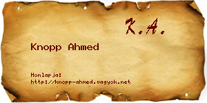 Knopp Ahmed névjegykártya